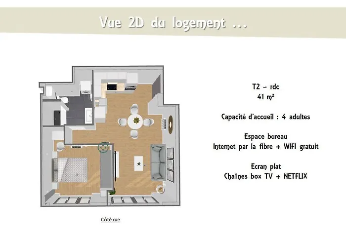 L'olivier - T2 Moderne Et Chaleureux - Garage Gratuit & Tram Appartamento *